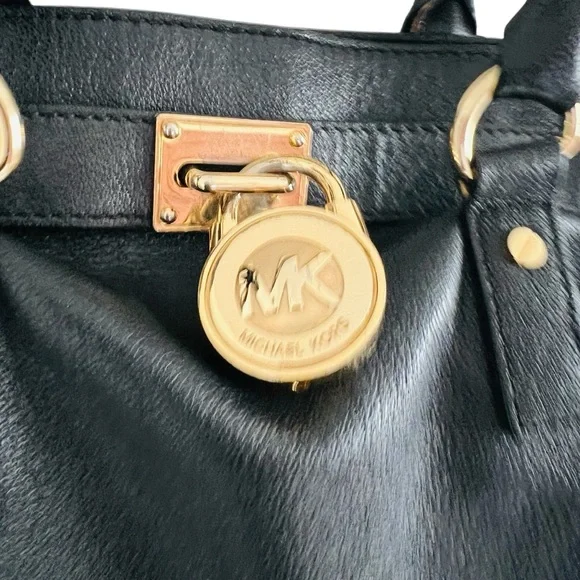 Michael Kors Black Shoulder Bag with Gold Accents - Picture 3 of 10